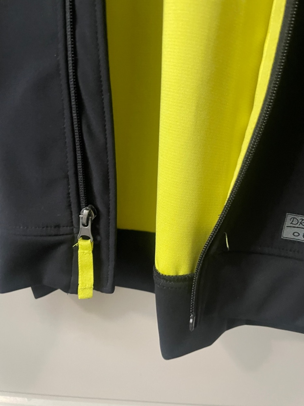 Black & Neon Yellow Hooded Rain Jacket - Picture 8 of 8